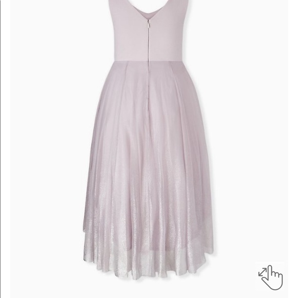 NWT SIZE 18 SPECIAL OCCASIONS LILAC PURPLE PONTE SHIMMER MIDI DRESS NO FLAWS - Picture 2 of 7